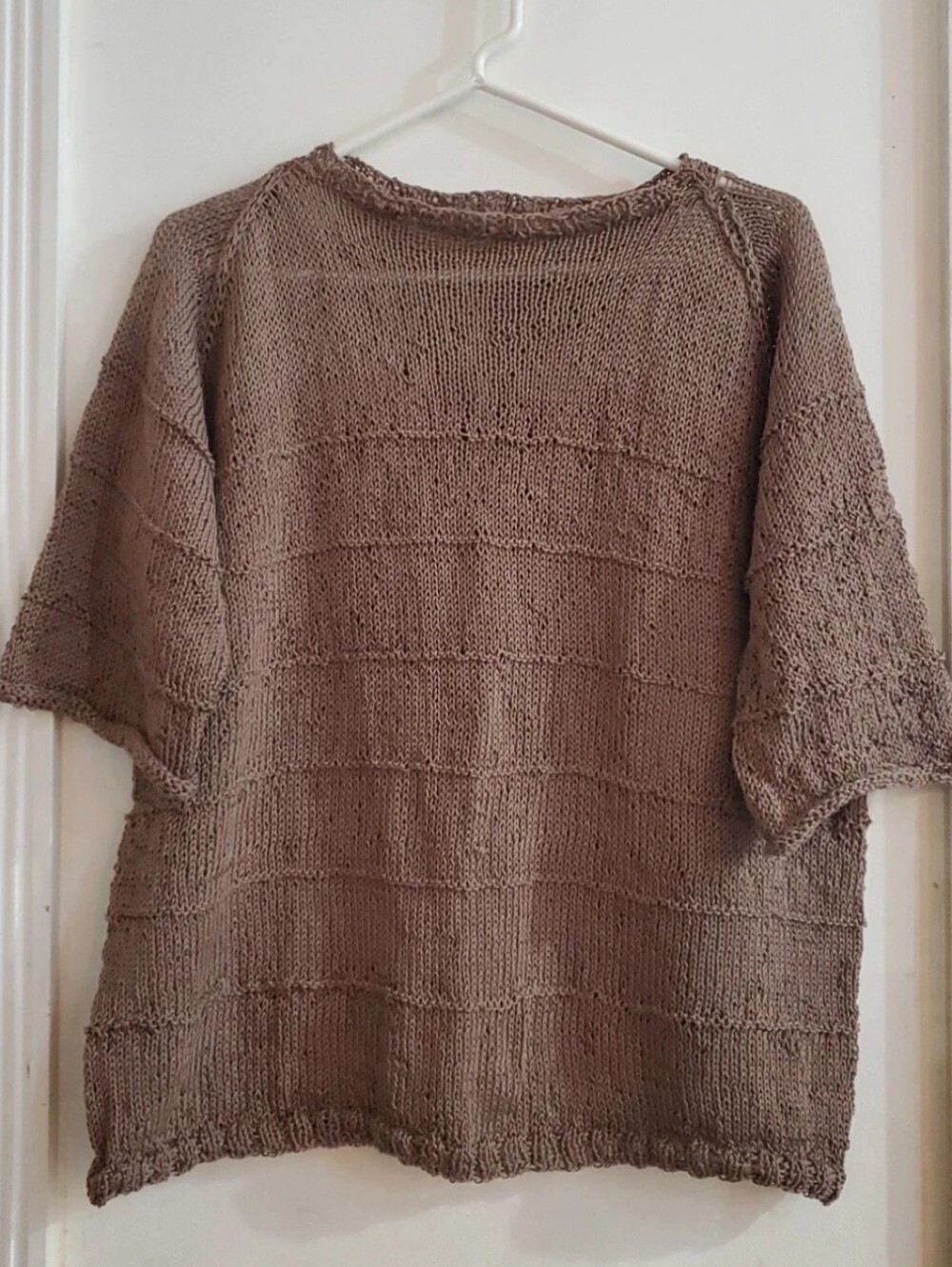 Handmade Sweater XL Light Brown Fall Swearer Elbow Length Sleeves